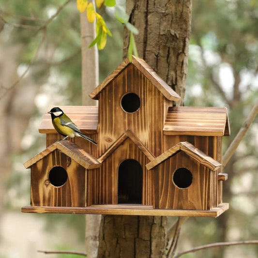 NatuurNest – Handgemaakt Vogelhuis met 6 Ingangsgaten