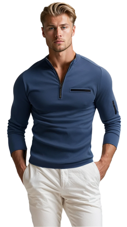 LUCAS - Moderne slim-fit ritssweater voor heren
