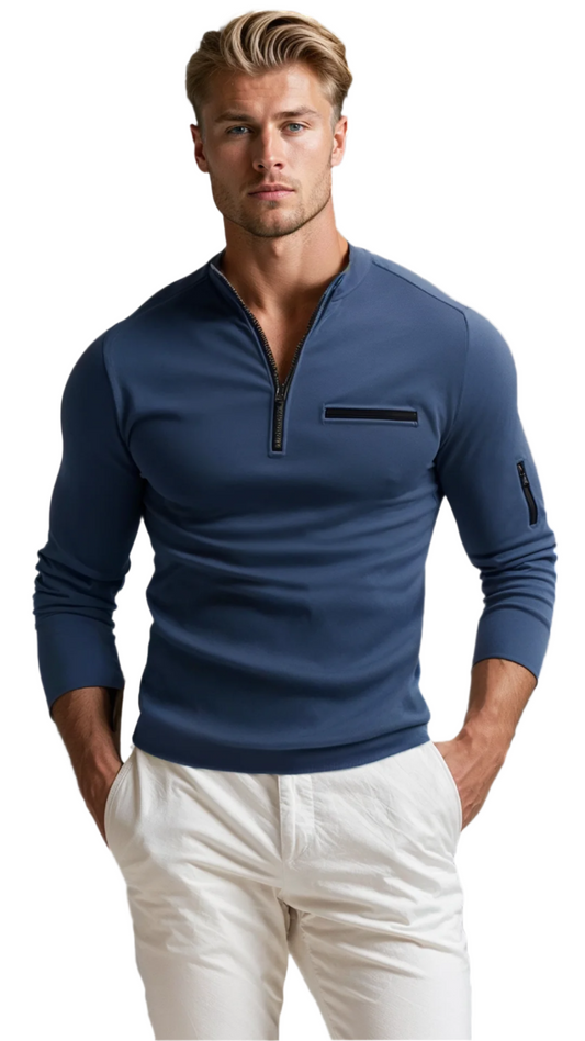 LUCAS - Moderne slim-fit ritssweater voor heren