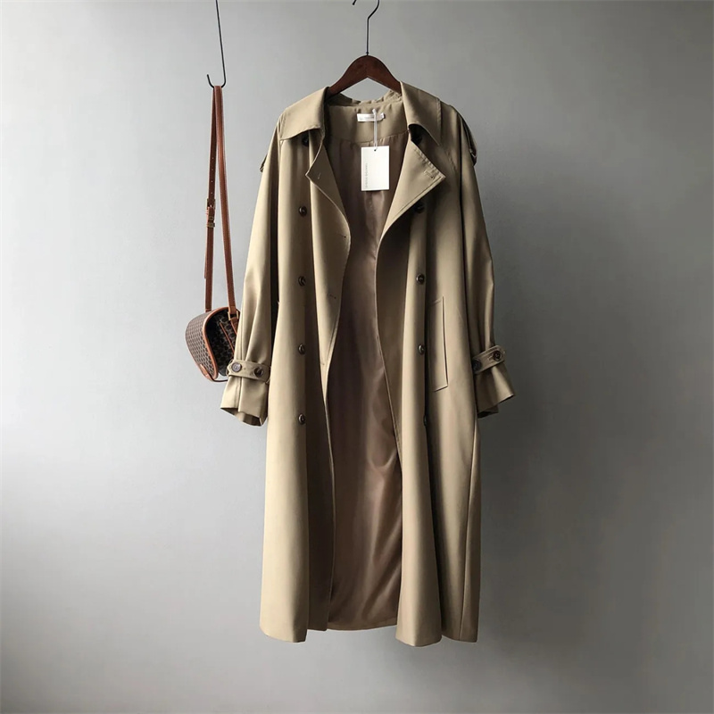 ISABELLA - Oversized trenchcoat met dubbele knoopsluiting en lange relaxte pasvorm voor dames