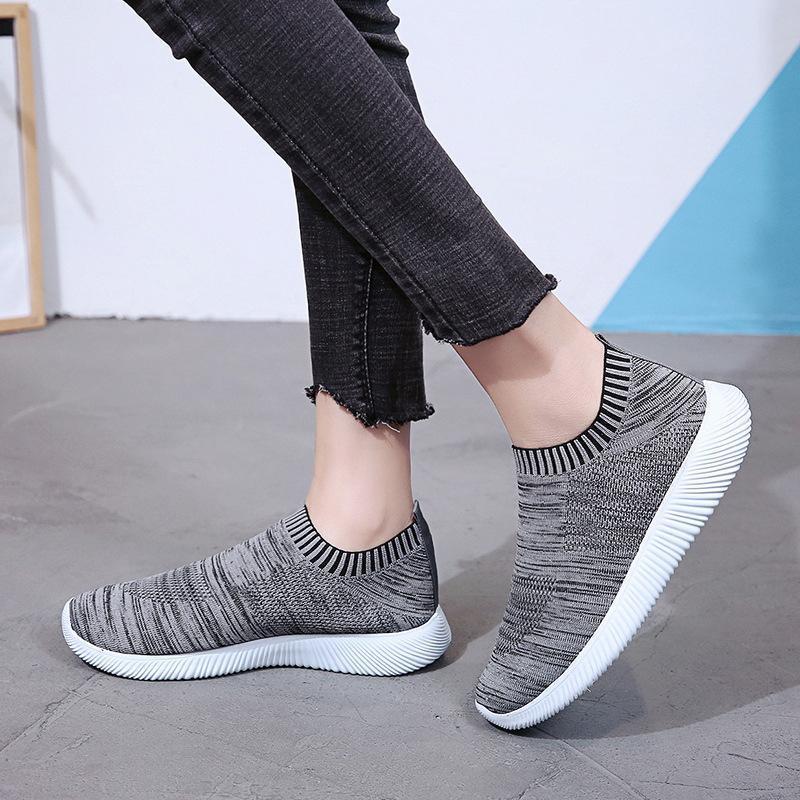 Modieuze ademende slip-on sneaker met sok-achtige pasvorm – NORINA - Glamorix