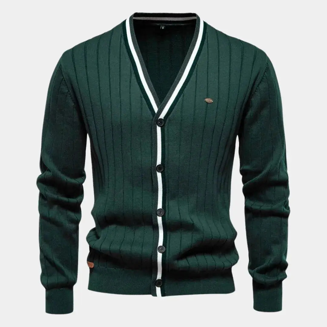 Gebreid heren vest met knoopsluiting en klassieke pasvorm – MAERON - Glamorix