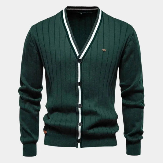 Gebreid heren vest met knoopsluiting en klassieke pasvorm – MAERON - Glamorix