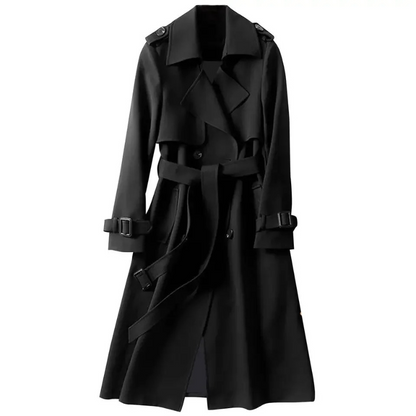 EVELYN - Lange trenchcoat met dubbele knoopsluiting en ceintuur voor dames