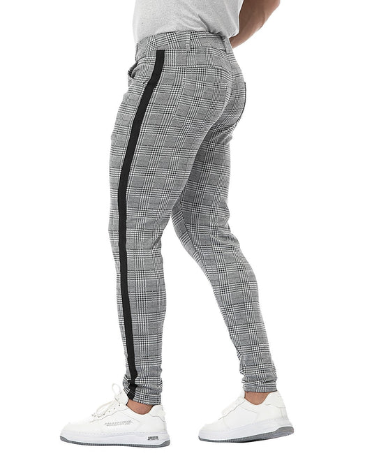 ETHAN - Slim-fit geruite chinos voor heren