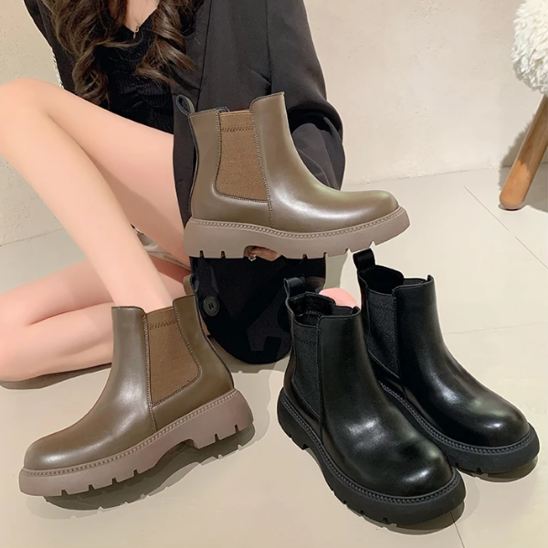 DORETTA - Leren dames Chelsea boots met antislip zool
