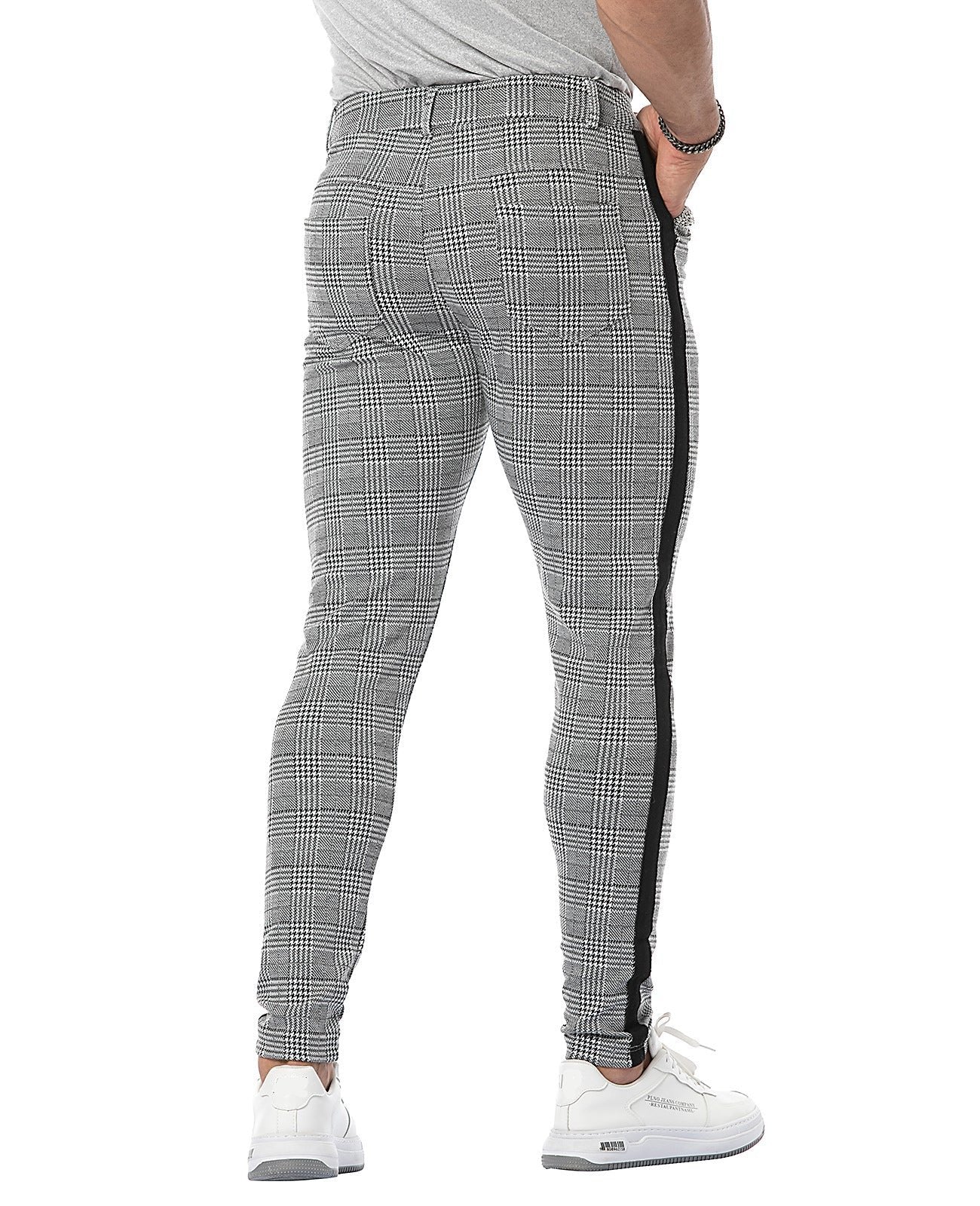 ETHAN - Slim-fit geruite chinos voor heren