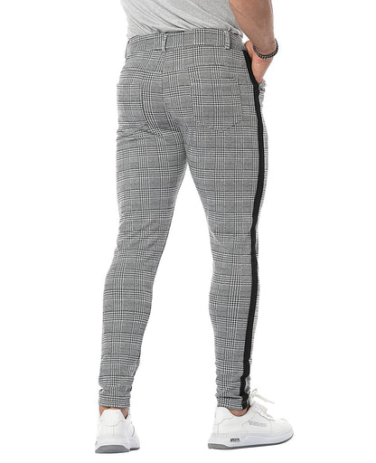 ETHAN - Slim-fit geruite chinos voor heren