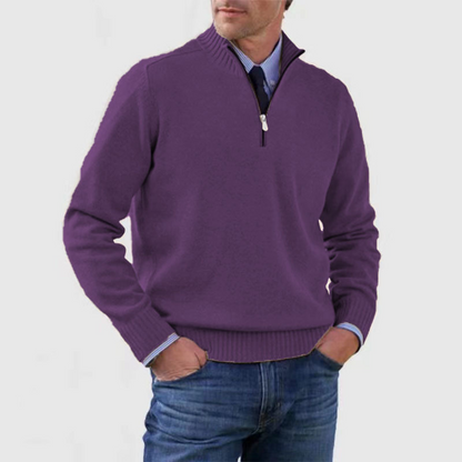 Lilon - Nonchalante herensweater met halve rits - Glamorix