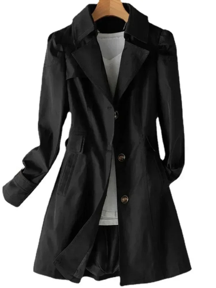 LEONA - Korte getailleerde trenchcoat met enkele knoopsluiting voor dames