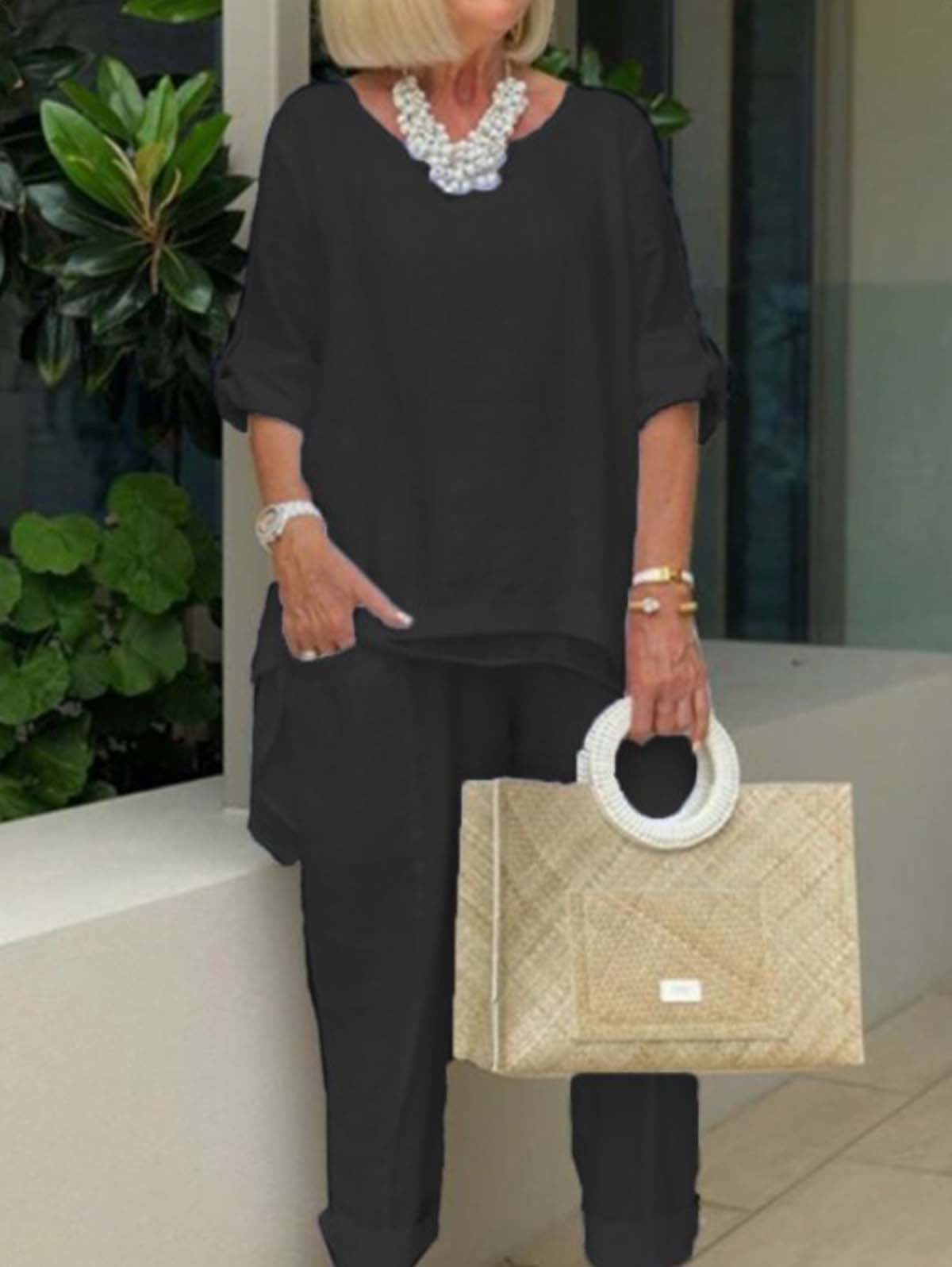 Comfortabele dames set van 2 delen met losse pasvorm – LivanaFlow Set - Glamorix