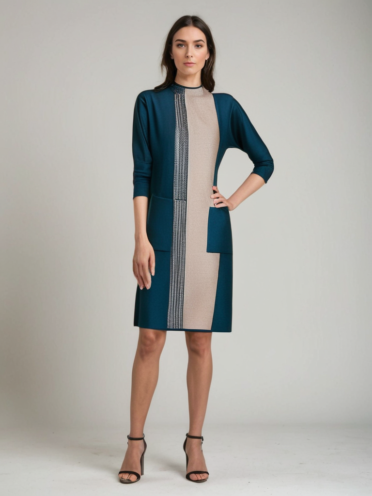 LIVIA - Lange gebreide jurk voor een stijlvolle en warme look