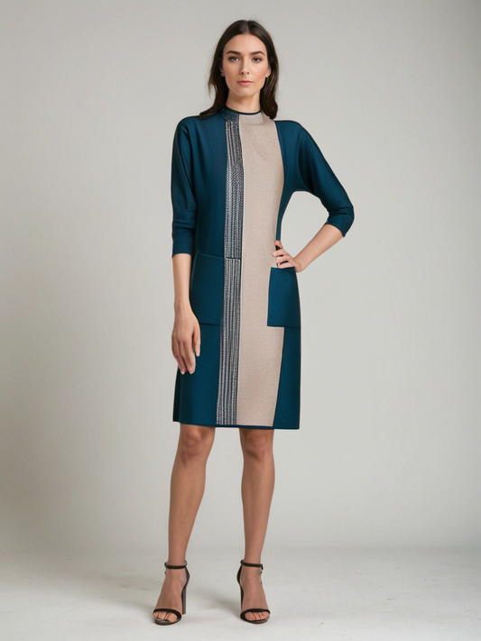 LIVIA - Lange gebreide jurk voor een stijlvolle en warme look