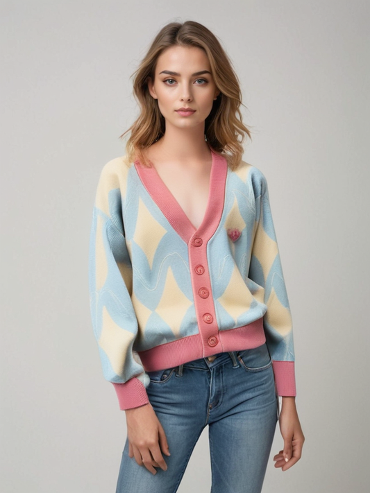 EMMA - Gestreept gebreid vest voor dames