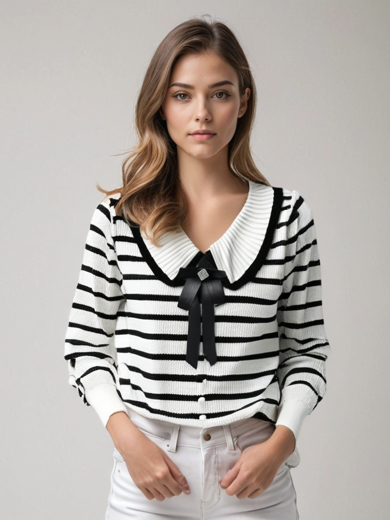 MIRA - Gestreepte gebreide trui voor dames