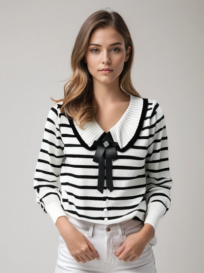MIRA - Gestreepte gebreide trui voor dames