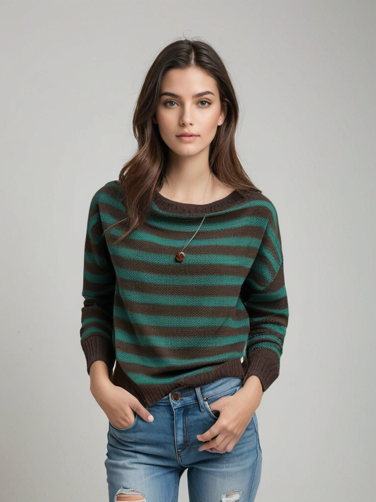 LIVIA - Gestreepte oversized coltrui voor dames