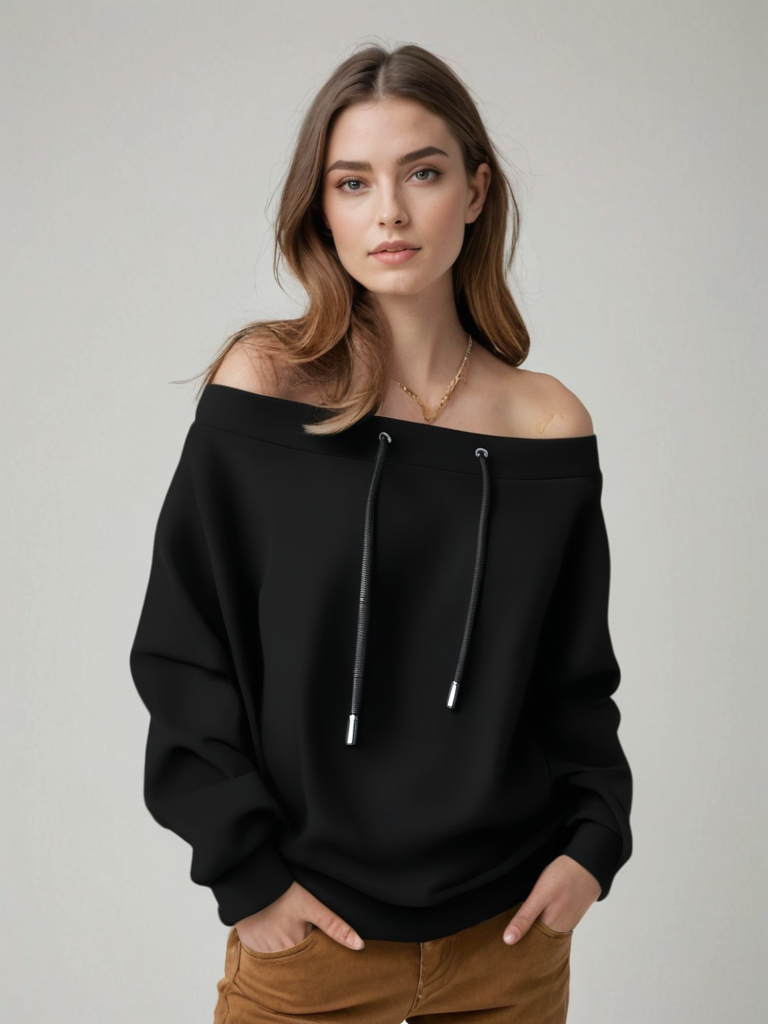 LAYLA - Off-shoulder sweatshirt met een trendy uitstraling