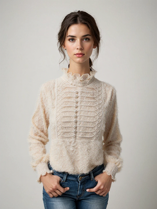 ELOISE - Elegante kanten blouse voor een verfijnde look