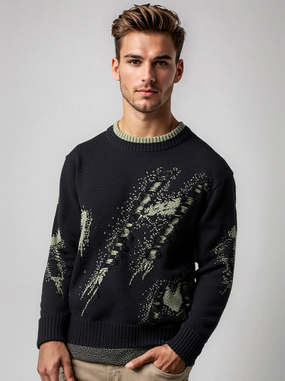 Xerxes | Gebreide trui met abstract patroon - Glamorix
