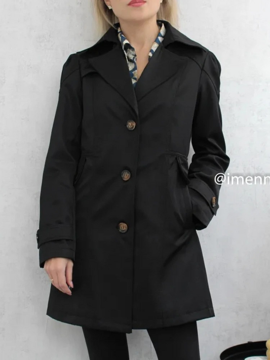 LEONA - Korte getailleerde trenchcoat met enkele knoopsluiting voor dames