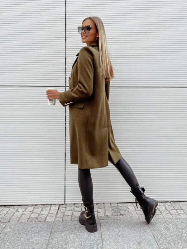 ELENA - Lange trenchcoat voor dames met knoopsluiting en riemmanchetten