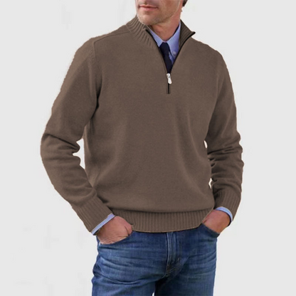 Lilon - Nonchalante herensweater met halve rits - Glamorix