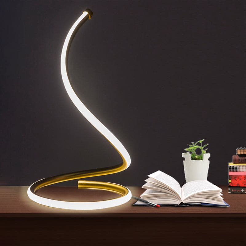 GLOWSPIRE - Spiraalvormige LED lamp met goudkleurige afwerking