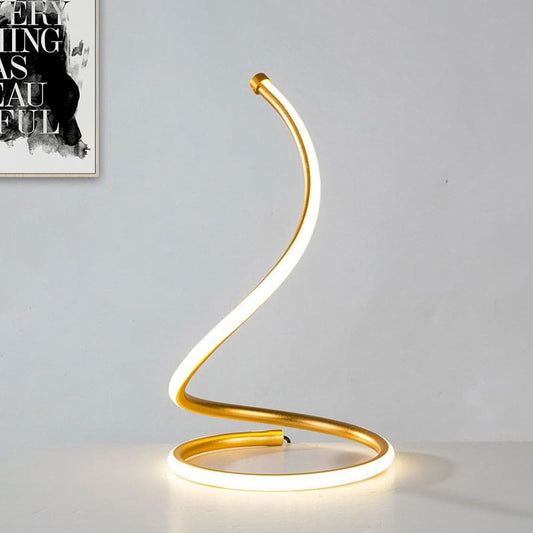GLOWSPIRE - Spiraalvormige LED lamp met goudkleurige afwerking
