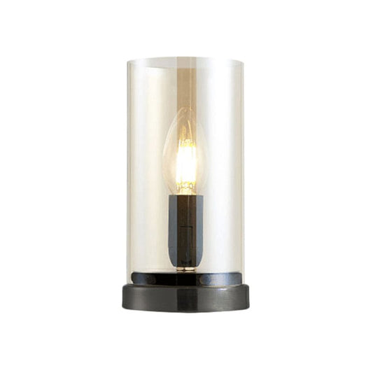EVAGLOW - Zwarte industriële glazen tafellamp voor de woonkamer