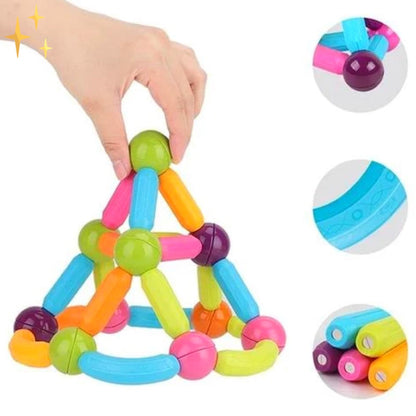 MAGNIBUILD - 64-delige Magnetische Bouwstenen voor Creatieve Kinderen