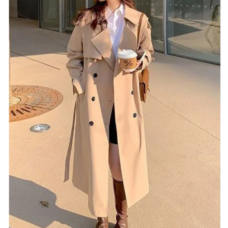 FELICIA - Oversized trenchcoat voor dames met dubbele knopen en relaxte pasvorm
