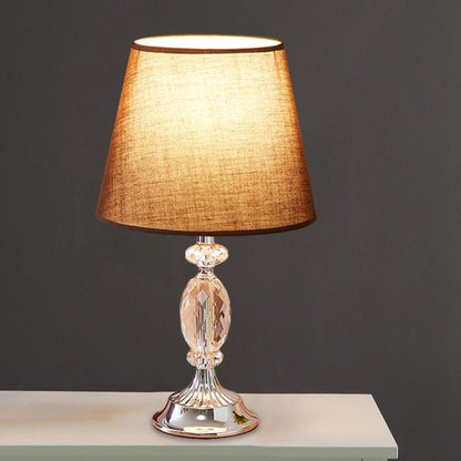 CRYSTALIA - Design tafellamp met facetgeslepen glazen blokken en taps toelopende vorm