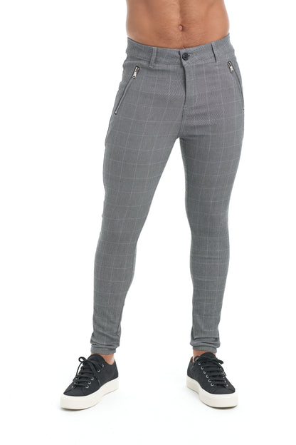 BENSON - Slim fit geruite broek voor een moderne en stijlvolle look
