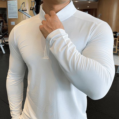 FITNESS ZIP - Heren fitness shirt met rits, functioneel en comfortabel voor elke workout