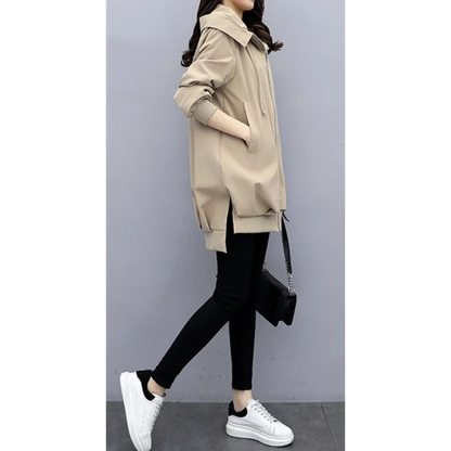 SIENNA - Casual trenchcoat met trekkoord, capuchon en oversized pasvorm voor dames