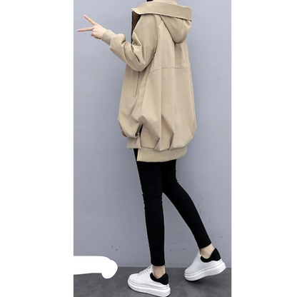 SIENNA - Casual trenchcoat met trekkoord, capuchon en oversized pasvorm voor dames