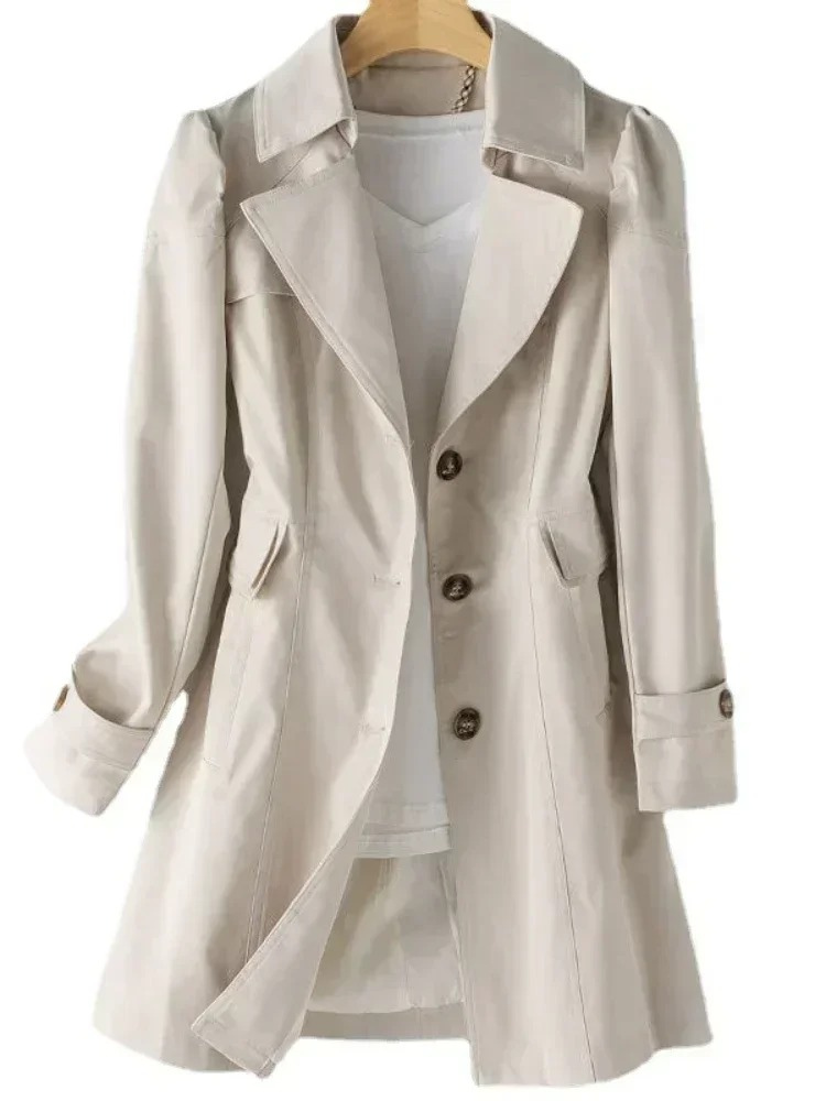 LEONA - Korte getailleerde trenchcoat met enkele knoopsluiting voor dames