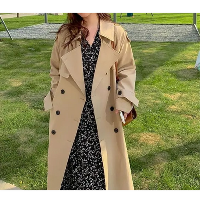 FELICIA - Oversized trenchcoat voor dames met dubbele knopen en relaxte pasvorm