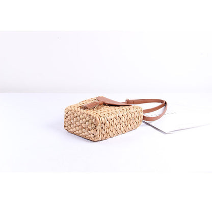 Handgeweven boho tas van natuurlijke vezels – Lunara PalmWeave - Glamorix
