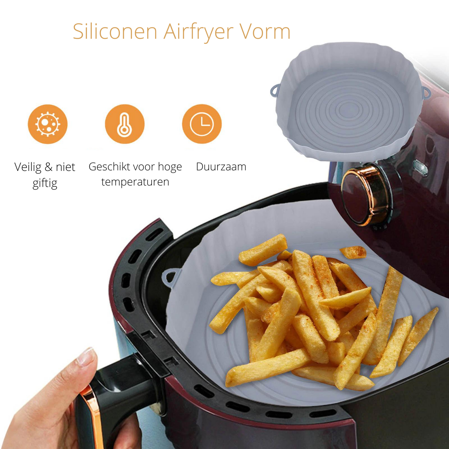 AirClean – Herbruikbare Siliconen Airfryer Bak voor een Schone en Gezonde Kookervaring