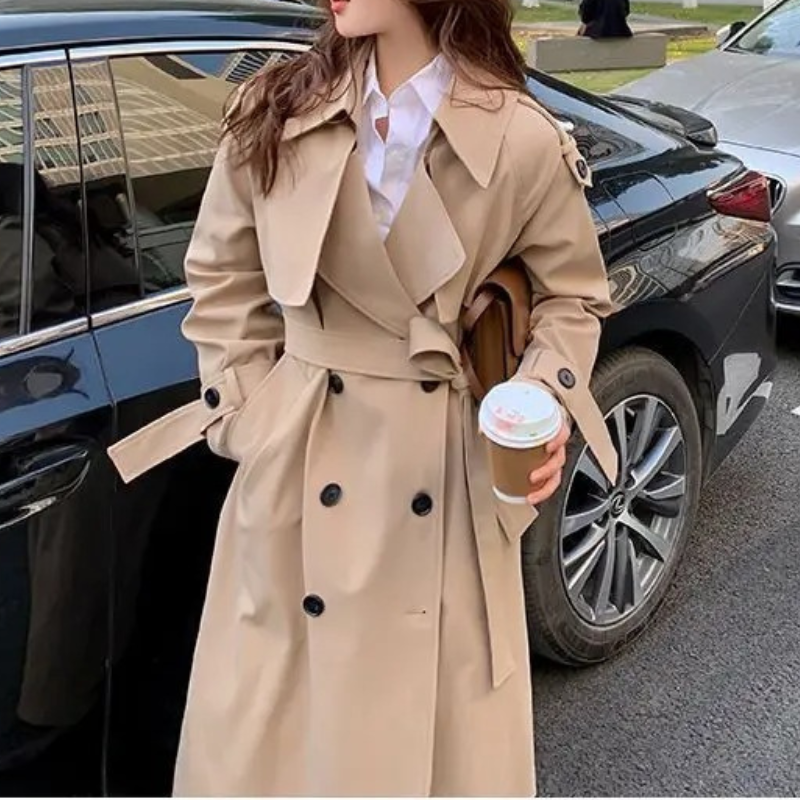 FELICIA - Oversized trenchcoat voor dames met dubbele knopen en relaxte pasvorm