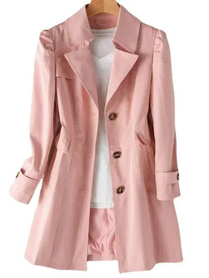 LEONA - Korte getailleerde trenchcoat met enkele knoopsluiting voor dames