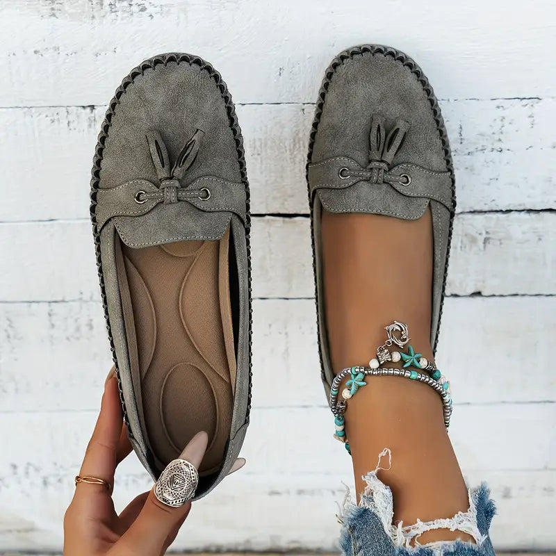 Stijlvolle dames loafers met strikdetail en flexibele zool – MAIA FLEX - Glamorix
