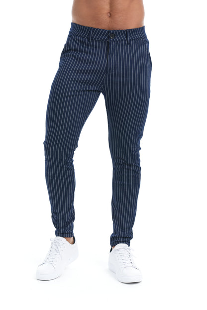 HARLOW - Slim fit krijtstreep broek voor een elegante en moderne uitstraling