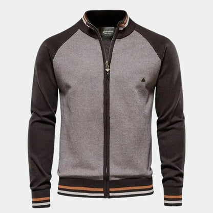 Herentrainingsjack met colourblock en ritssluiting – ZAYNOR - Glamorix