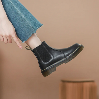 FREYA - Leren dames Chelsea boots met treklus en gripzool