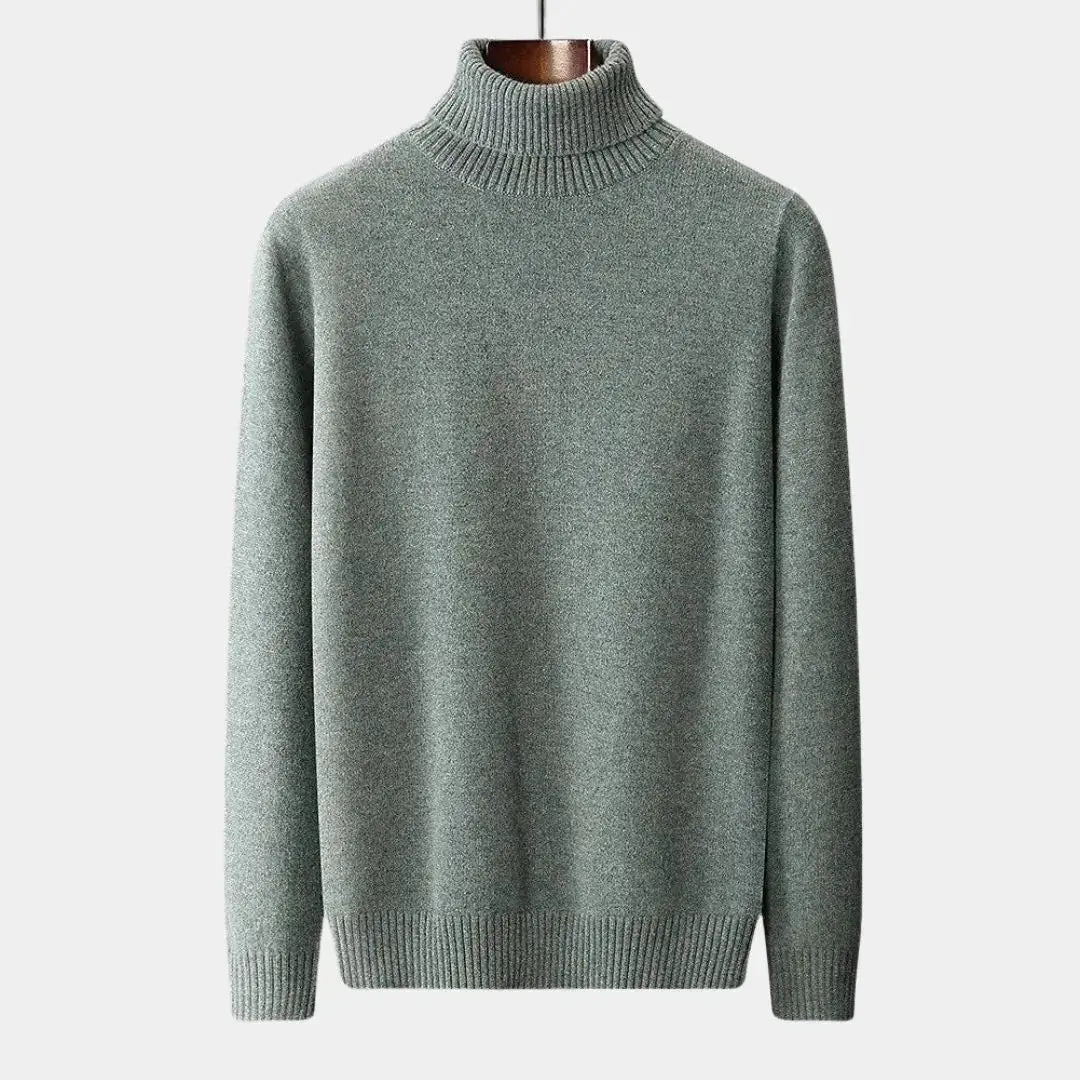 Heren coltrui met klassieke fit en geribde boorden – NÉVARO - Glamorix