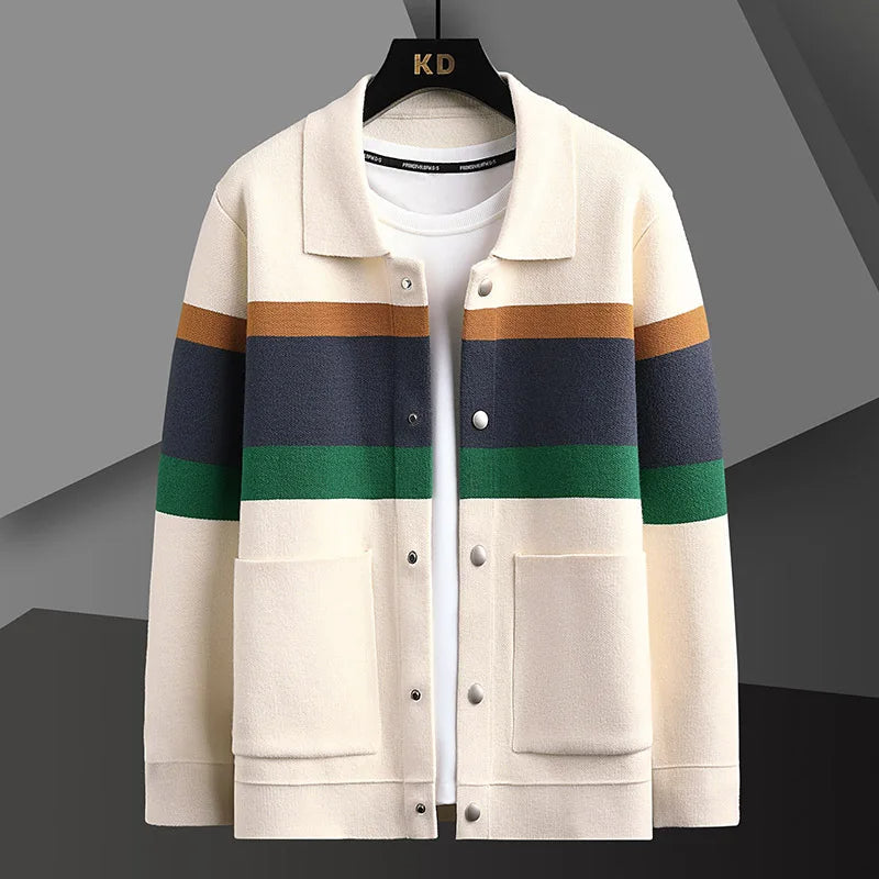 JULIEN – Heren vest met gekleurde strepen en knoopsluiting - Glamorix