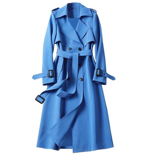 EVELYN - Lange trenchcoat met dubbele knoopsluiting en ceintuur voor dames